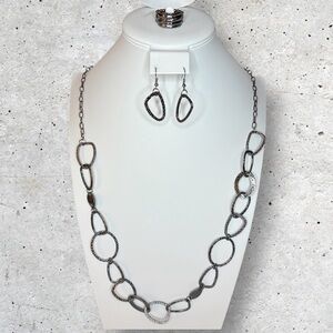 NWT Paparazzi Black Link Chain 3-Piece Jewelry Set | Necklace Earrings Ring